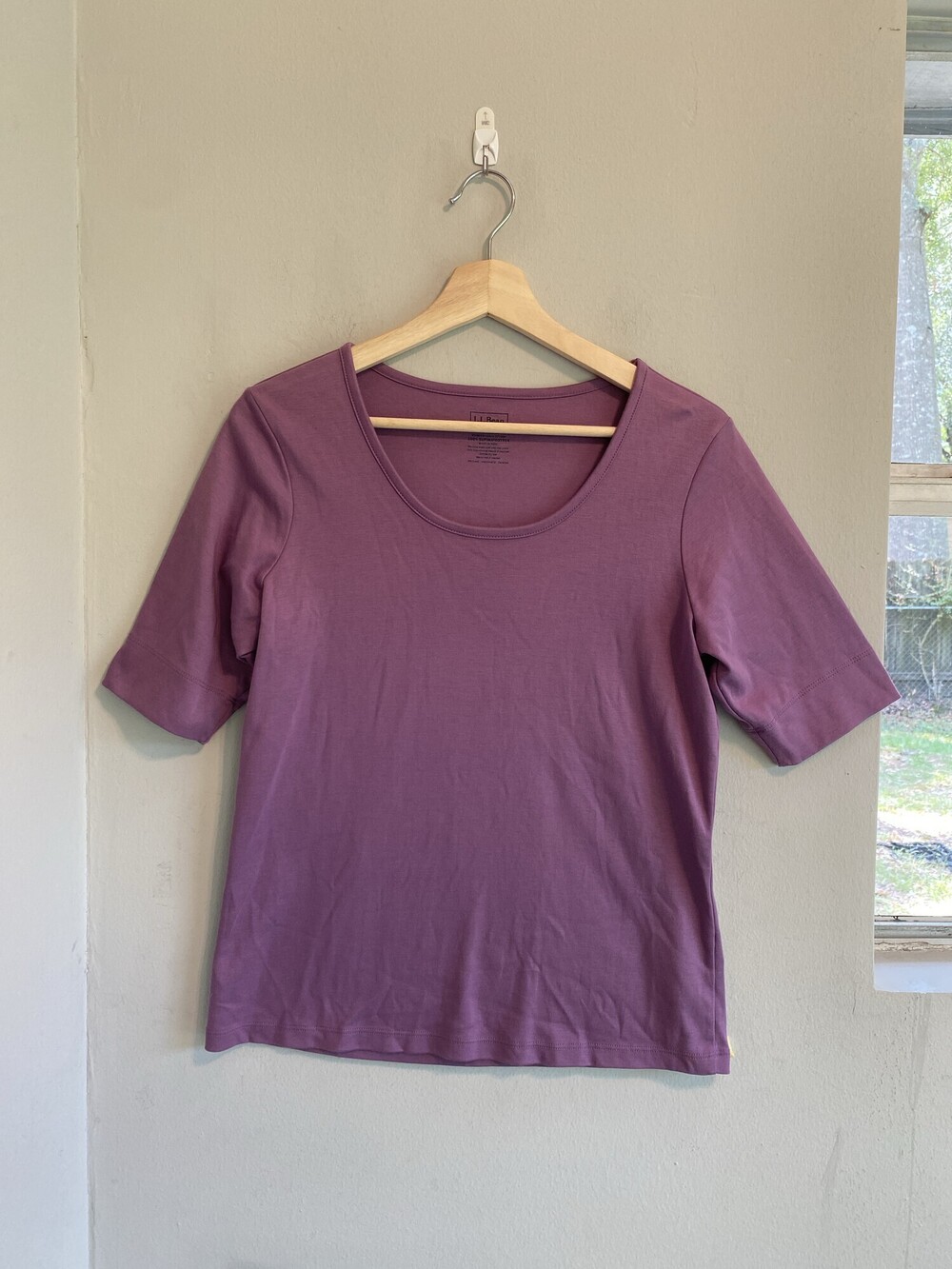 L.L.Bean Supima Cotton Purple Scoop Neck Shirt Women's M Regular